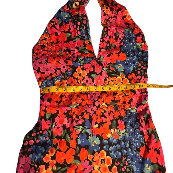 Lulus Bold Presence Floral Satin Halter Midi Dress - Size S - Picture 7 of 15